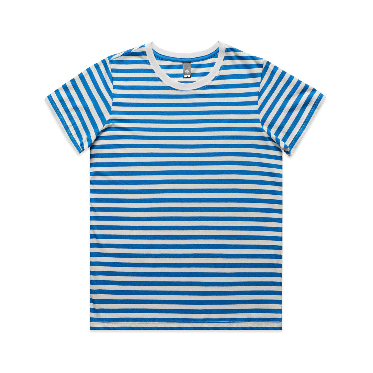 AS Colour Custom Wo's Maple Stripe Tee - 4037 (Natural/Mid Blue)