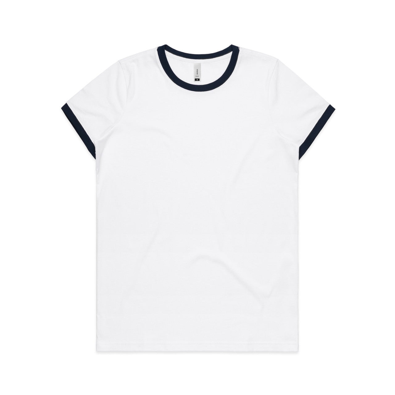 AS Colour Custom Wo's Maple Ringer Tee - 4053 (White/Navy)