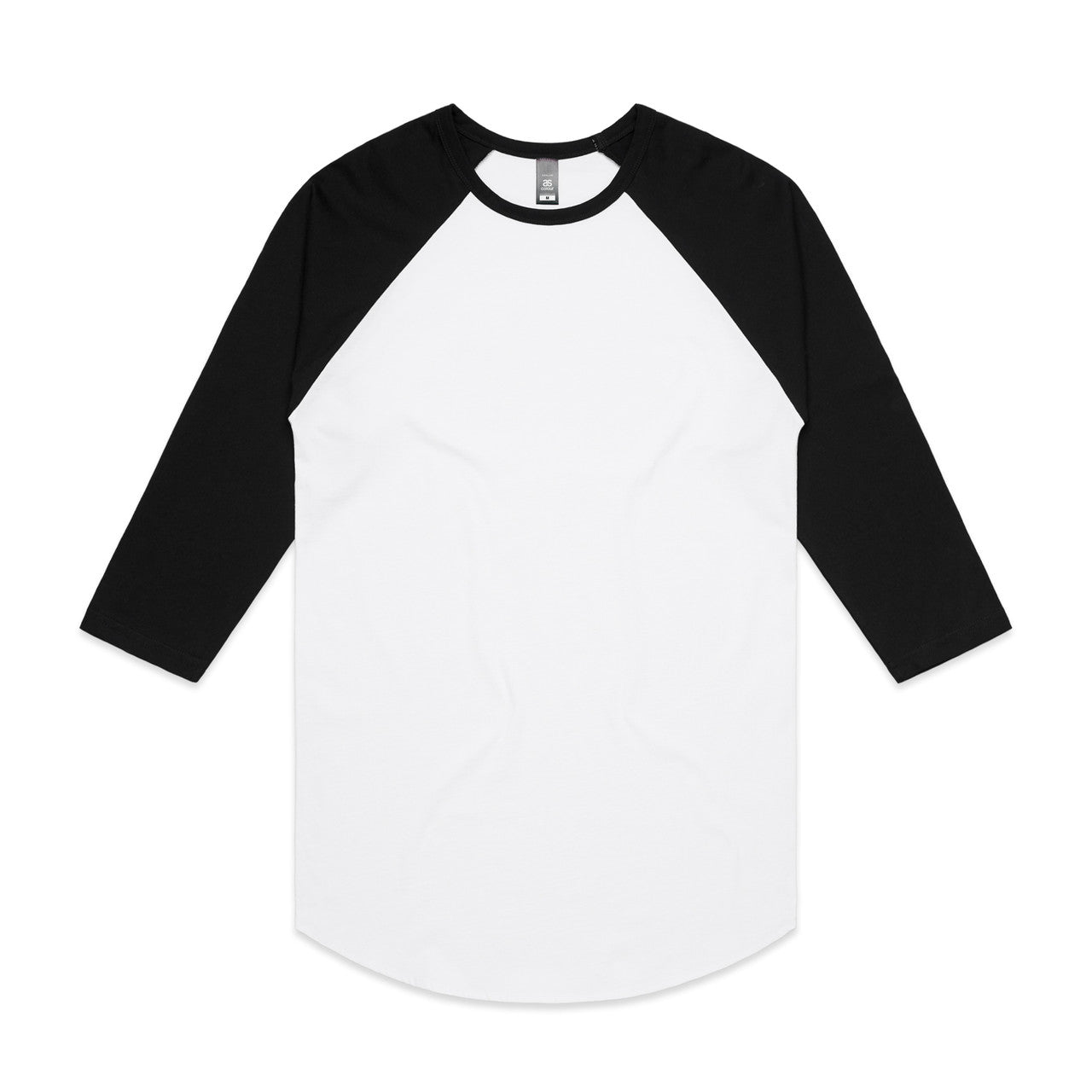 AS Colour Custom Raglan Tee - 5012 (White/Black)