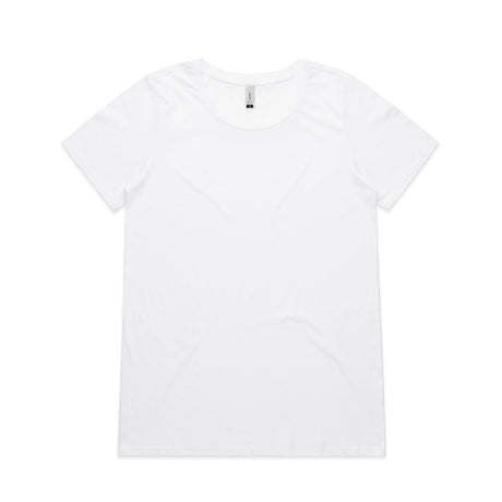 AS Colour Custom Wo's Shallow Scoop Tee - 4011 (White)