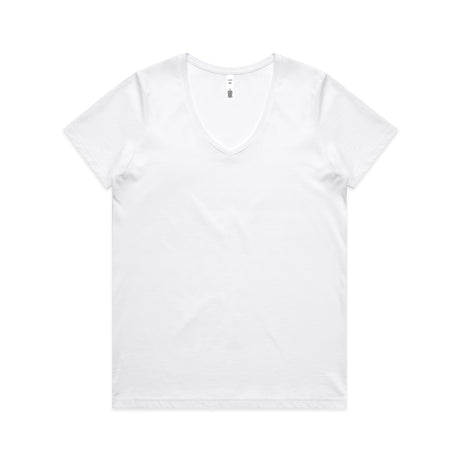 AS Colour Custom Wo's Maple V Neck Tee - 4023 (White)
