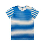 AS Colour Custom Wo's Maple Stripe Tee - 4037 (Natural/Mid Blue)