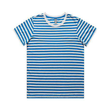 AS Colour Custom Wo's Maple Stripe Tee - 4037 (Natural/Mid Blue)