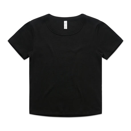 AS Colour Custom Wo's Organic Rib Baby Tee - 4074 (Black)