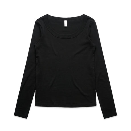AS Colour Custom Wo's Organic Rib L/S Tee - 4075 (Black)