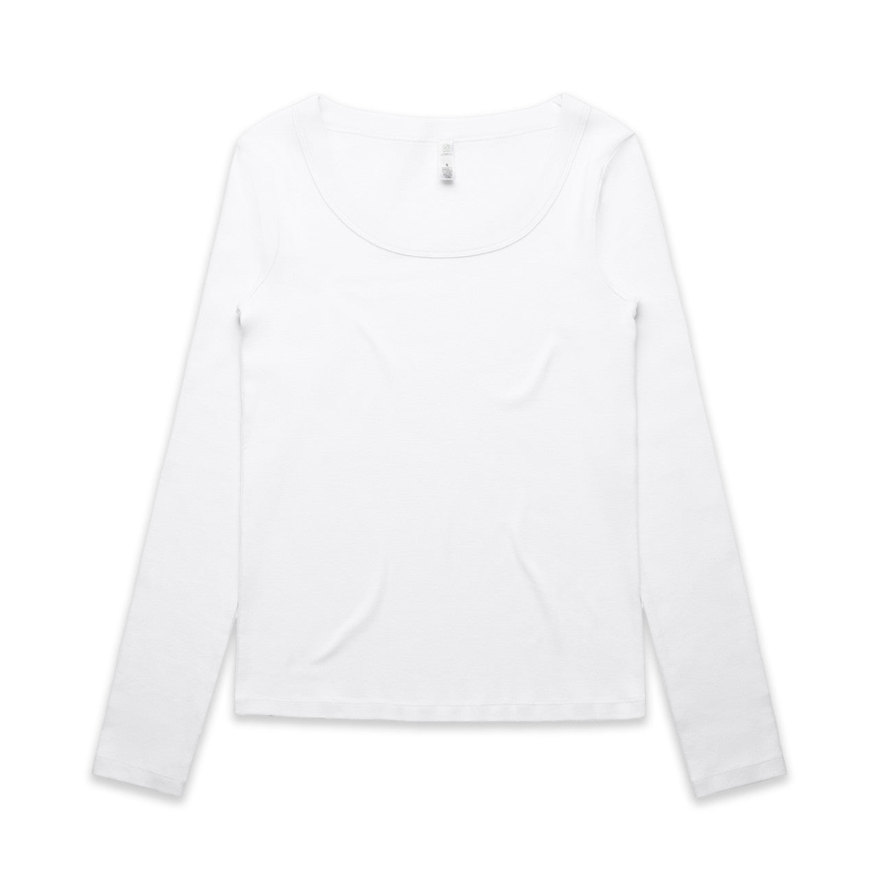 AS Colour Custom Wo's Organic Rib L/S Tee - 4075 (White)