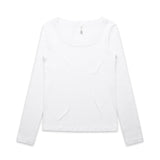 AS Colour Custom Wo's Organic Rib L/S Tee - 4075 (White)