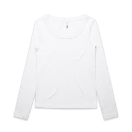 AS Colour Custom Wo's Organic Rib L/S Tee - 4075 (White)