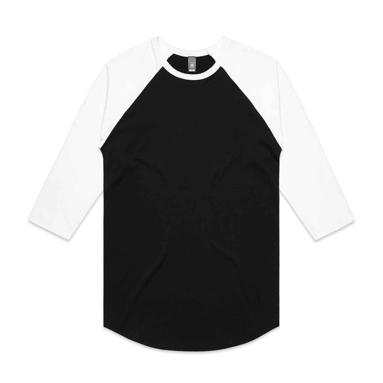 AS Colour Custom Raglan Tee - 5012 (Black/White)
