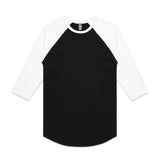 AS Colour Custom Raglan Tee - 5012 (Black/White)