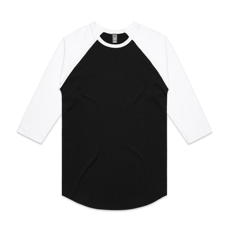 AS Colour Custom Raglan Tee - 5012 (Black/White)