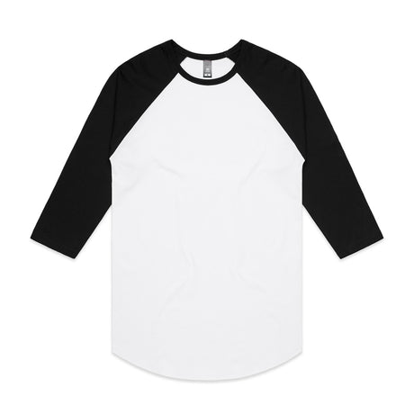 AS Colour Custom Raglan Tee - 5012 (White/Black)