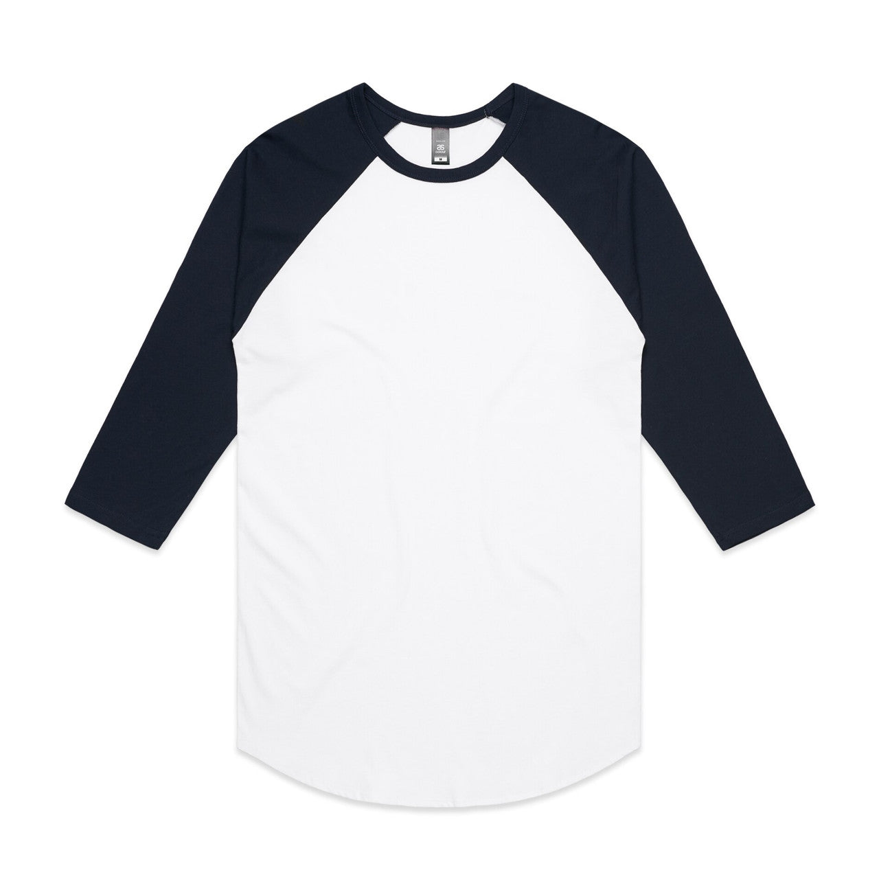 AS Colour Custom Raglan Tee - 5012 (White/Navy)