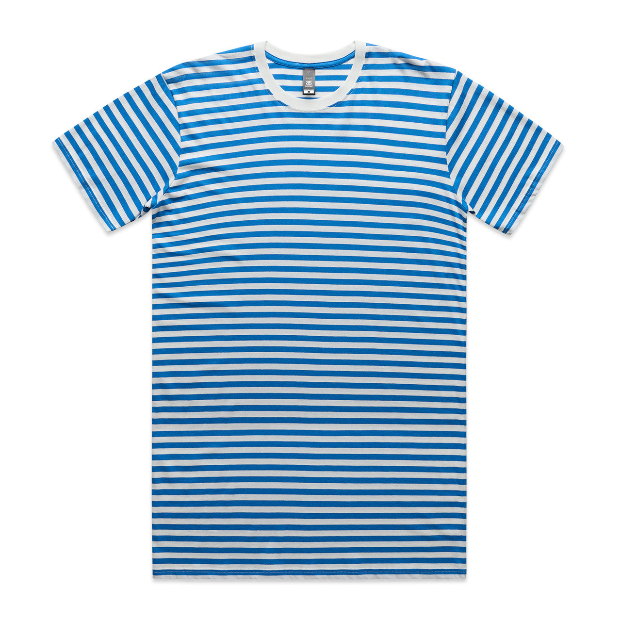 AS Colour Custom Staple Stripe Tee - 5028 (Natural/Mid Blue)