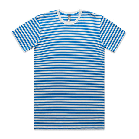 AS Colour Custom Staple Stripe Tee - 5028 (Natural/Mid Blue)