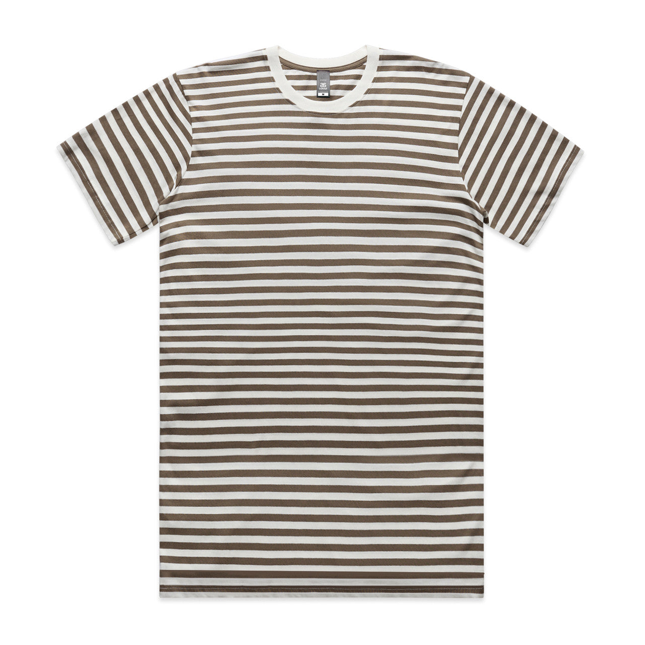AS Colour Custom Staple Stripe Tee - 5028 (Natural/Walnut)