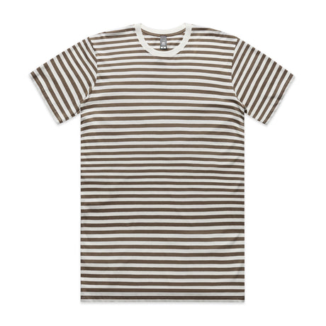 AS Colour Custom Staple Stripe Tee - 5028 (Natural/Walnut)