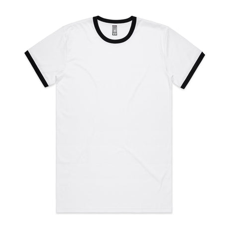 AS Colour Custom Staple Ringer Tee - 5053 (White/Black)