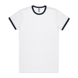AS Colour Custom Staple Ringer Tee - 5053 (White/Navy)