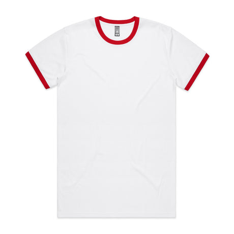 AS Colour Custom Staple Ringer Tee - 5053 (White/Red)